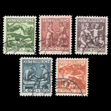Michel 442-446 - Distressed artists (tuberculosis care), 1924, cancelled