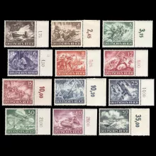 Michel 831-842 - Day of the Wehrmacht, 1943, with right edge piece, mint