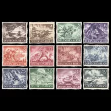 Michel 831-842 - Day of the Wehrmacht, 1943, mint