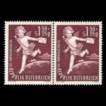 Michel 972 - Stamp Day 1951, strip of 2, mint