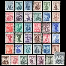 ANK 887-923 - Austrian folk costumes, 1948/1952, mint
