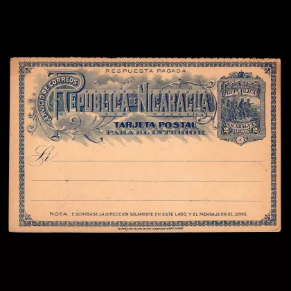 Postcard "Postal Service of the Republic of Nicaragua", 2 cents, postal stationary