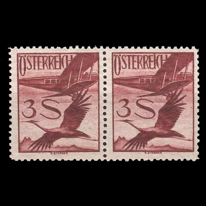 Michel 485 - Airmail series, stripe of 2, mint