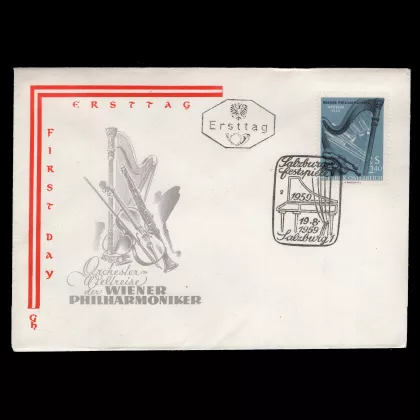 Michel 1071 - Orchestra world tour of the Vienna Philharmonic, first day cover, special cancellation