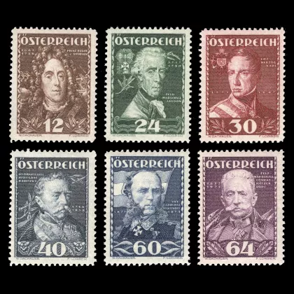 Michel 617-622 - Austrian military leaders, mint