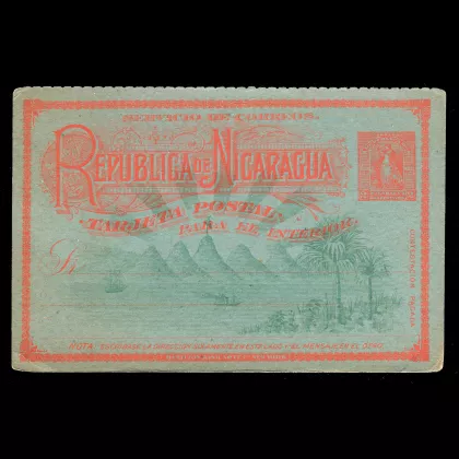 Postcard "Postal Service of the Republic of Nicaragua", 2 cents, red print, postal stationary