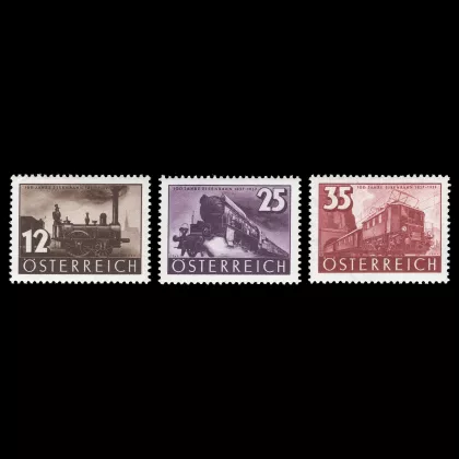 Michel 646-648 - 100 years of the Austrian railway, 1937, mint