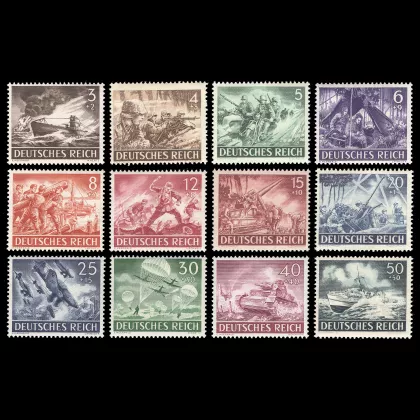 Michel 831-842 - Day of the Wehrmacht, 1943, mint