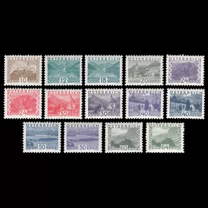 Michel 530-543 - Landscapes, 1932, small format, certified, mint
