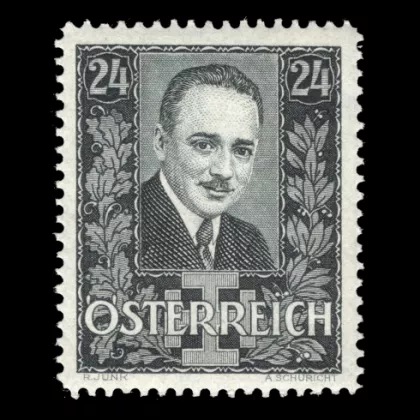 Michel 589 - Mourning stamp Dr Engelbert Dollfuß, type I, 1934, mint