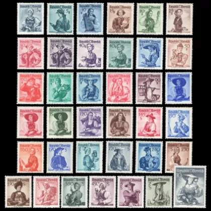 ANK 887-923 - Austrian folk costumes, 1948/1952, mint