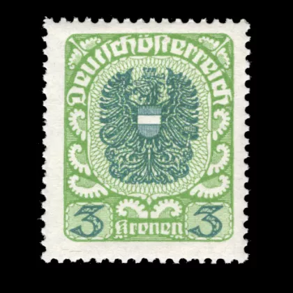 ANK 316 xc - Wappenzeichnungen, 3 Kronen, 1920/1921, postfrisch