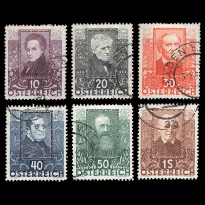 Michel 524-529 - Austrian Poets, used, certified