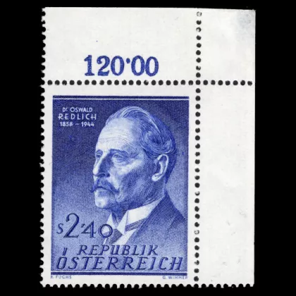 Michel 1056 II - 100th birthday of Oswald Redlich, plate error, mint